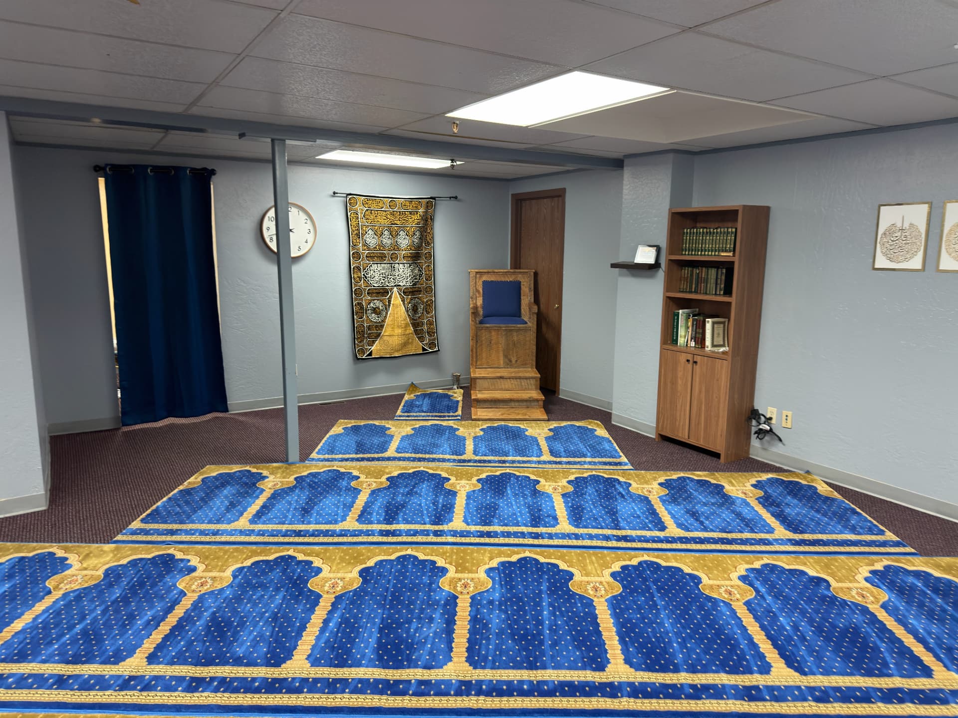 Prayer hall facing the minbar at Missoula Islamic Society